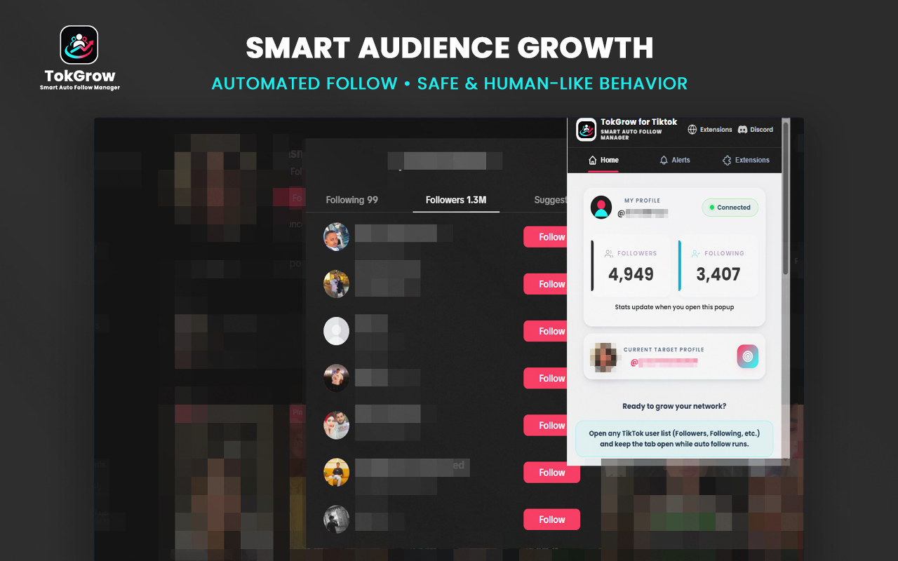 TokGrow for TikTok - Smart Auto Follow Manager