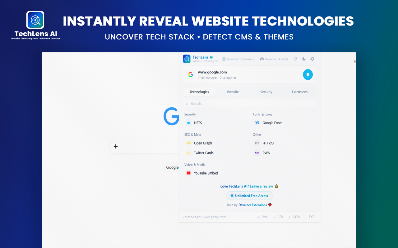 TechLens AI - Website Technology Analyzer & Tech Stack Detector